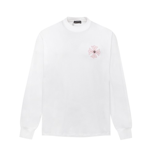Chrome Hearts Heavy Industry Cross Embroidered Sanskrit Horseshoe Long Sleeve T-shirt
