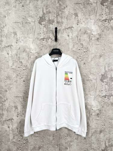 Balenciaga New Refrigerator With Energy Meter Logo Printed Zipper Hoodie Coat