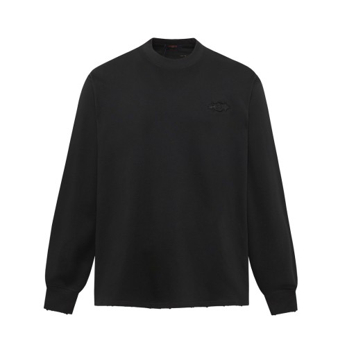 Louis Vuitton New Couple Heavy Embroidered Logo Oversize Long Sleeve T-shirt