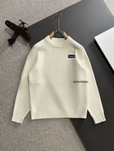 Dior New Embroidered Logo Round Neck Wool Sweater