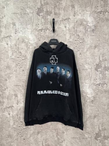Balenciaga Rammstin Printed Hoodie Unisex Casual Oversize Sportswear