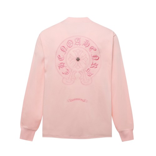 Chrome Hearts Heavy Industry Cross Embroidered Sanskrit Horseshoe Long Sleeve T-shirt