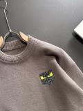 Fendi New Monster FF Printed Round Neck Wool Sweater
