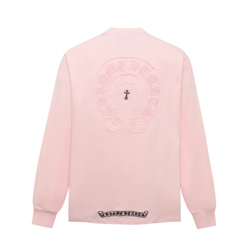 Chrome Hearts Couple Patch Embroidered Sanskrit Horseshoe Long Sleeve T-shirt