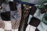 Louis Vuitton Street Camouflage Checkered Hooded Zipper Jacket