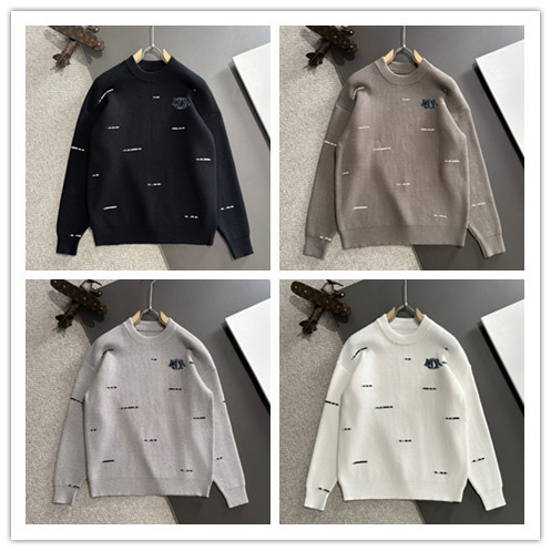 Dior Couple New Embroidered Logo Round Neck Sweater