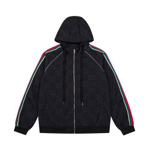 Gucci Couple Full GG Printed Hooded Zipper Jacket
