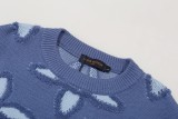 Louis Vuitton Fashion Towel Embroidered Pattern Round Neck Wool Knitted Sweater