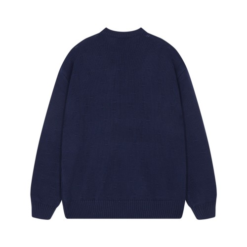 Gucci New Unisex Logo Jacquard Round Neck Hooded Wool Sweater