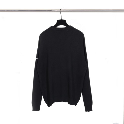 Balenciaga Couple Versatile Left Arm Rubber Logo Round Neck Wool Sweater