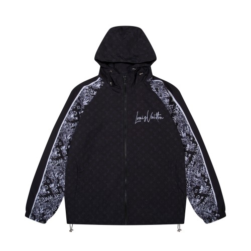 Louis Vuitton Classic Splicing Floral Splicing Hoodie Jacket