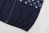 Louis Vuitton Unisex Starry Sky Logo Printed Hooded Zipper Jacket Coat