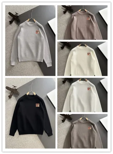 Burberry New Couple Logo Embroidered Round Neck Sweater