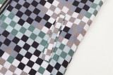 Louis Vuitton Street Camouflage Checkered Hooded Zipper Jacket