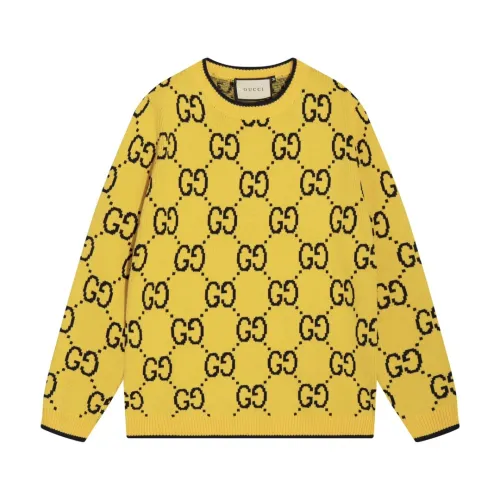 Gucci Couple Classic Full Double G-letter Jacquard Round Neck Sweater