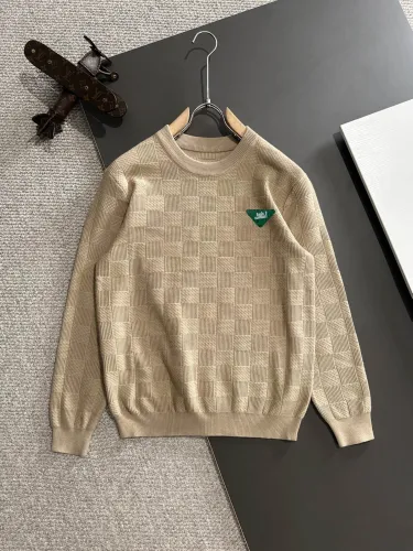 Louis Vuitton Couple's New Checkered Jacquard Round Neck Sweater