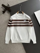 Prada New Splicing Round Neck Casual Wool Sweater