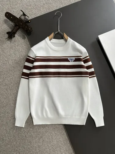 Prada New Splicing Round Neck Casual Wool Sweater