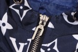 Louis Vuitton Unisex Starry Sky Logo Printed Hooded Zipper Jacket Coat