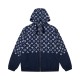 Louis Vuitton Unisex Starry Sky Logo Printed Hooded Zipper Jacket Coat