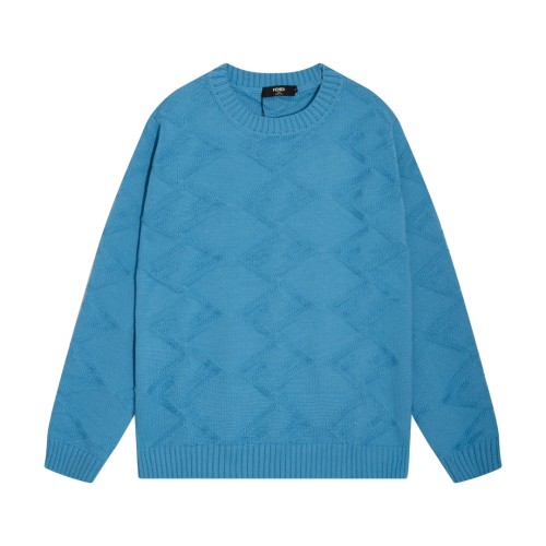 Fendi Unisex Double F Logo Round Neck Wool Knitted Sweater