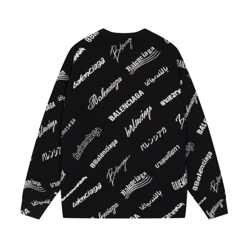 Balenciaga New Multi Logo Collection Jacquard Sweater Couple Hoodie Sweater