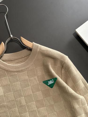 Louis Vuitton Couple's New Checkered Jacquard Round Neck Sweater