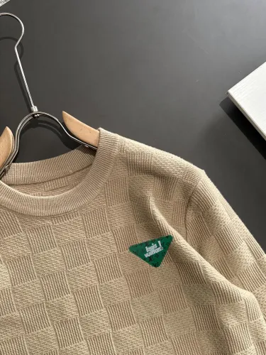 Louis Vuitton Couple's New Checkered Jacquard Round Neck Sweater