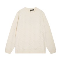 Fendi Unisex Double F Logo Round Neck Wool Knitted Sweater