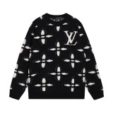 Louis Vuitton Fashion Towel Embroidered Pattern Round Neck Wool Knitted Sweater