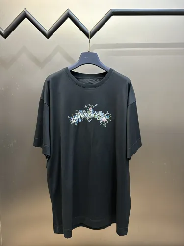 Givenchy New Floral Embroidered Short Sleeve Couple Loose Casual T-shirt