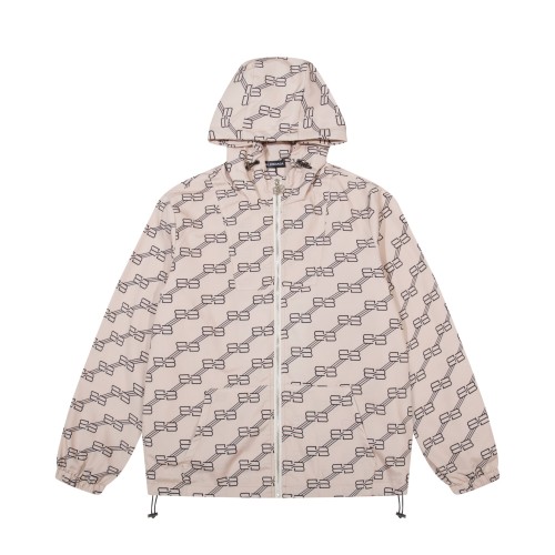 Balenciaga Classic Couple Full Double B Logo Hooded Zipper Jacket