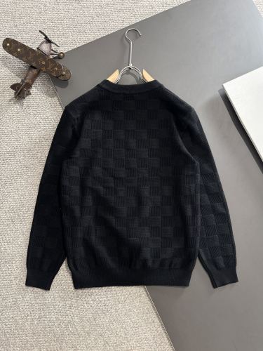 Louis Vuitton Couple's New Checkered Jacquard Round Neck Sweater