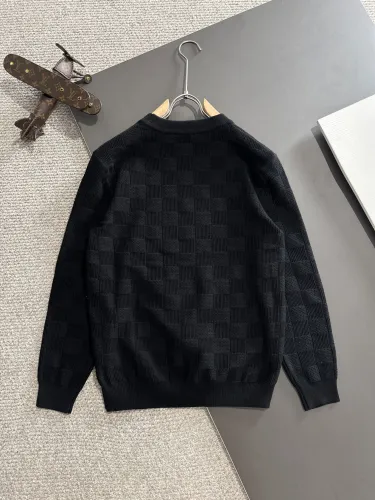 Louis Vuitton Couple's New Checkered Jacquard Round Neck Sweater