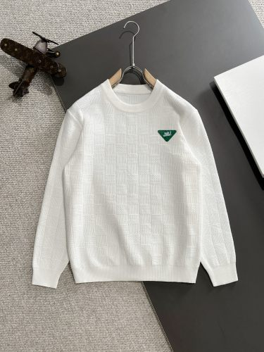 Louis Vuitton Couple's New Checkered Jacquard Round Neck Sweater