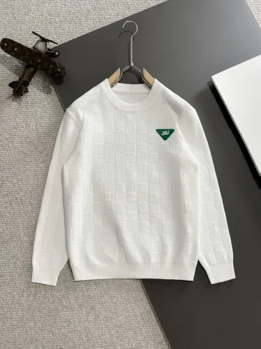 Louis Vuitton Couple's New Checkered Jacquard Round Neck Sweater