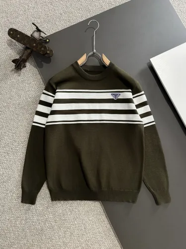 Prada New Splicing Round Neck Casual Wool Sweater