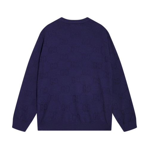 Gucci Unisex Full Body Double G Logo Round Neck Wool Knitted Sweater