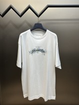 Givenchy New Floral Embroidered Short Sleeve Couple Loose Casual T-shirt