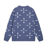 Louis Vuitton Fashion Towel Embroidered Pattern Round Neck Wool Knitted Sweater