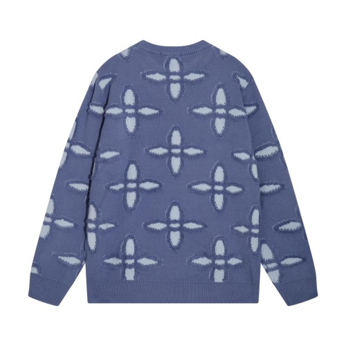 Louis Vuitton Fashion Towel Embroidered Pattern Round Neck Wool Knitted Sweater