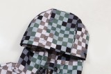 Louis Vuitton Street Camouflage Checkered Hooded Zipper Jacket
