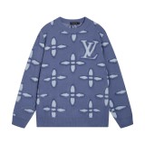 Louis Vuitton Fashion Towel Embroidered Pattern Round Neck Wool Knitted Sweater
