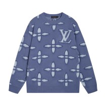 Louis Vuitton Fashion Towel Embroidered Pattern Round Neck Wool Knitted Sweater