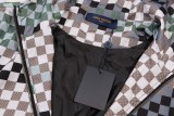 Louis Vuitton Street Camouflage Checkered Hooded Zipper Jacket
