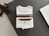Prada New Splicing Round Neck Casual Wool Sweater