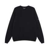 Balenciaga Couple Versatile Left Arm Rubber Logo Round Neck Wool Sweater