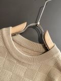 Louis Vuitton Couple's New Checkered Jacquard Round Neck Sweater