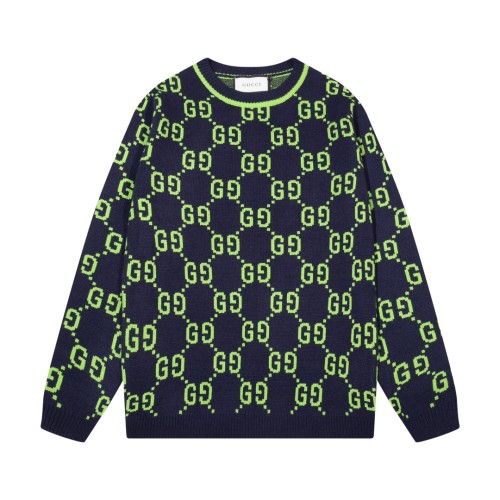 Gucci Couple Classic Full Double G-letter Jacquard Round Neck Sweater