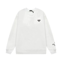 Prada Classic Metal Triangle Sleeve Printed Sportswear Unisex Versatile Loose Hoodie